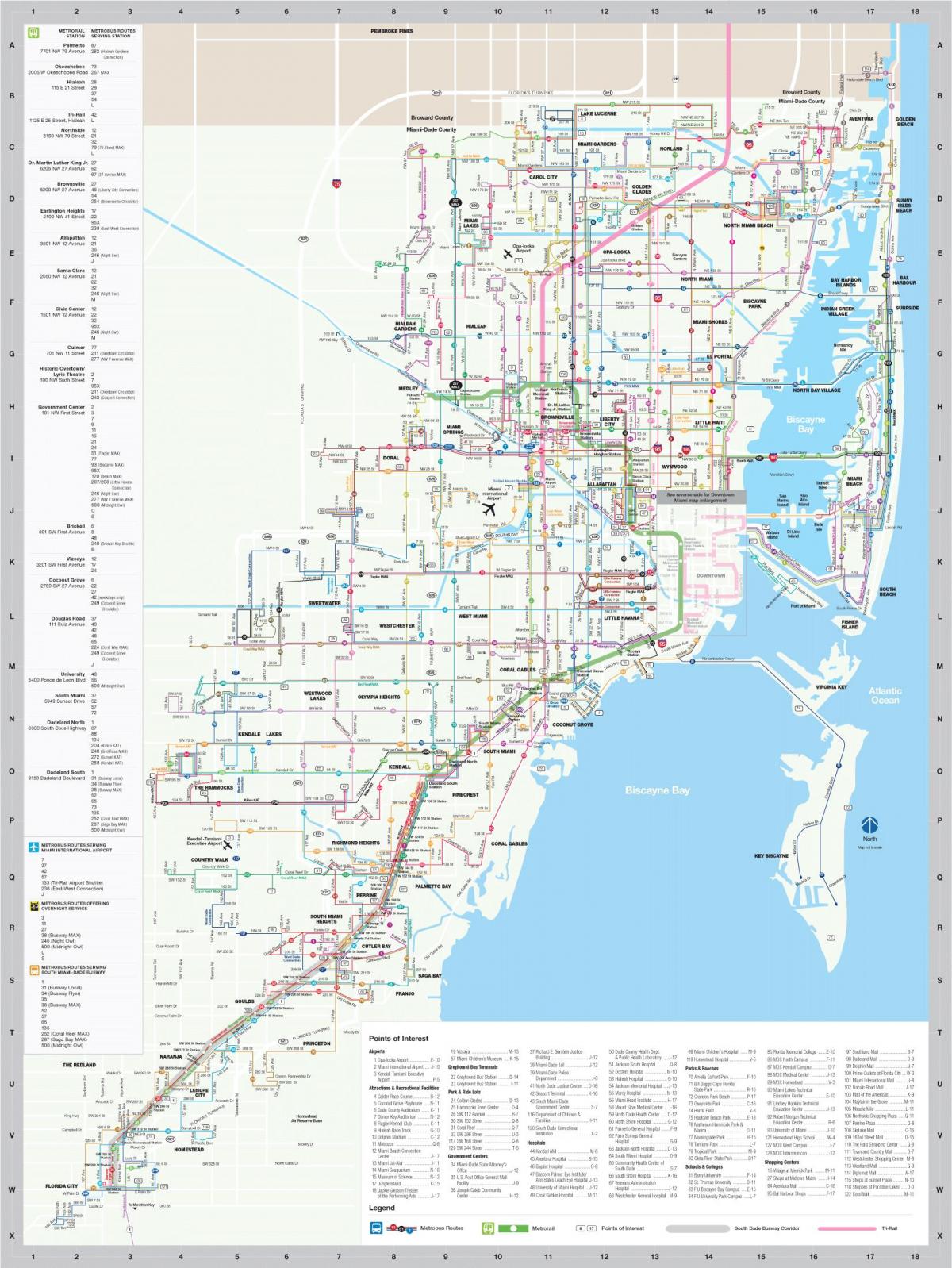 マイアミのバスステーションマップ
