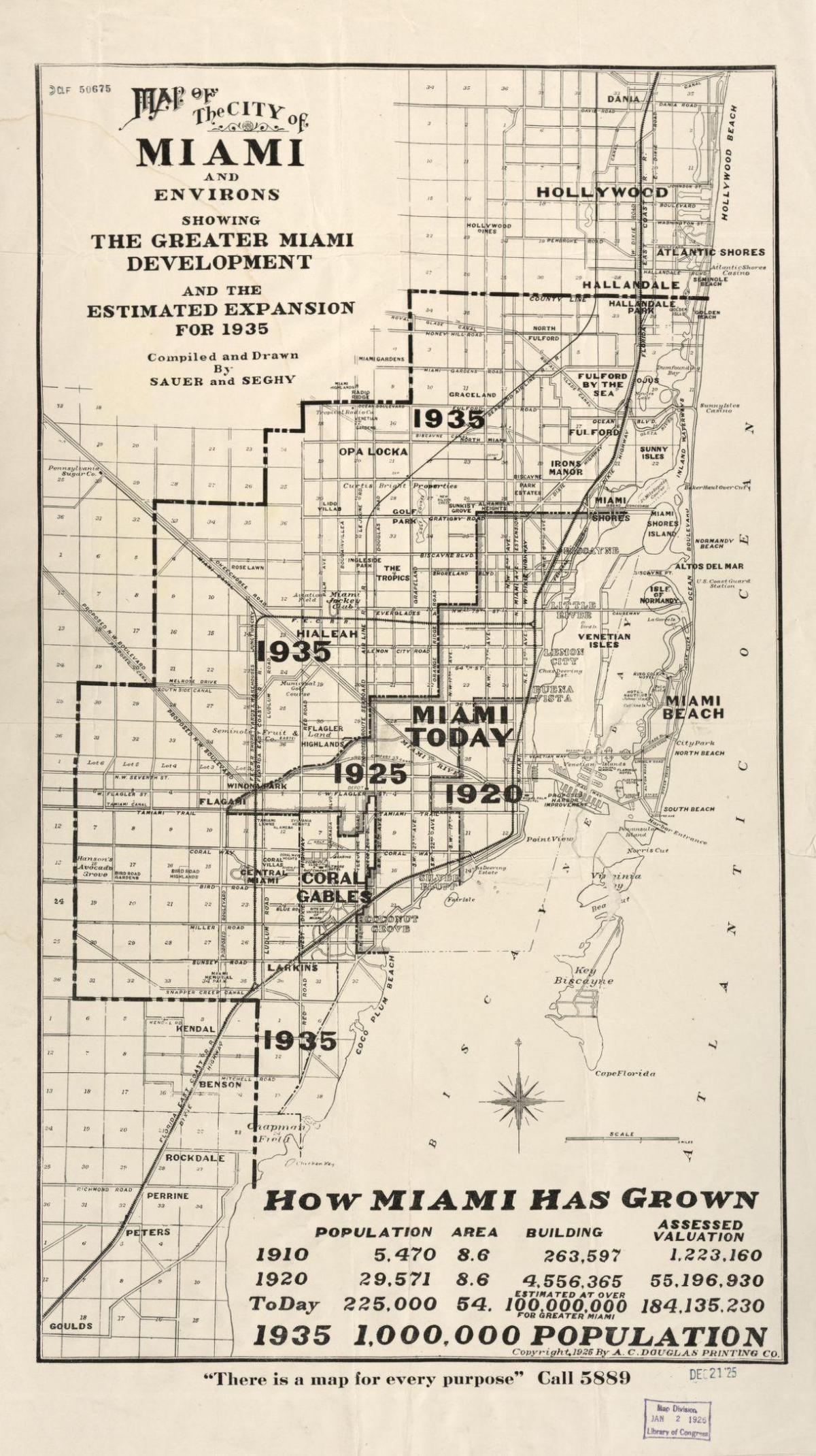 マイアミの歴史的な地図
