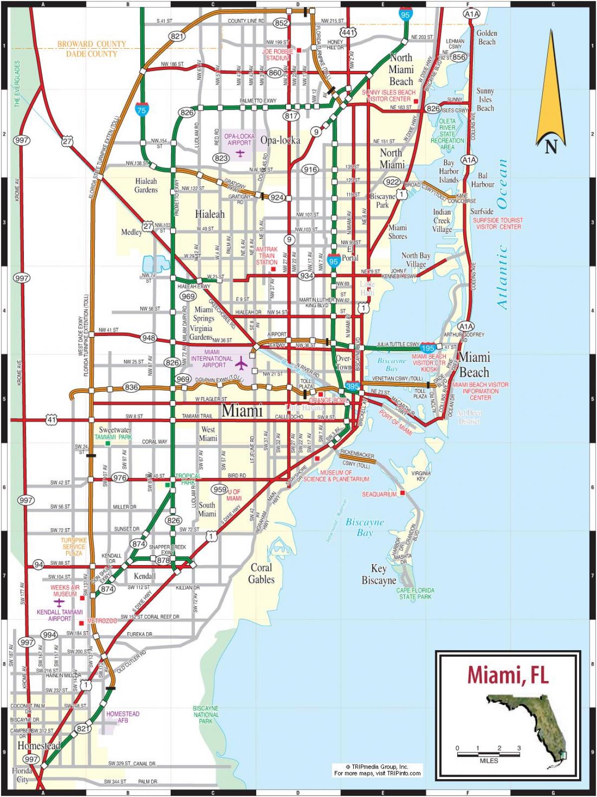 マイアミの道路地図