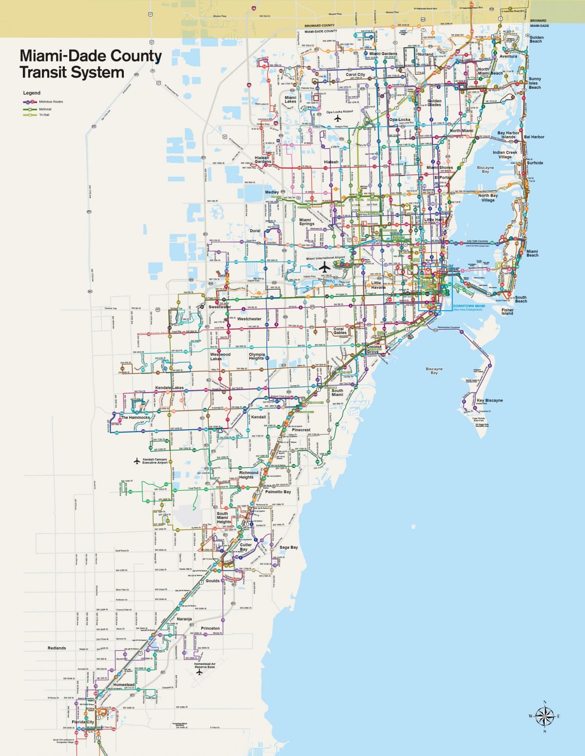 マイアミの鉄道駅マップ