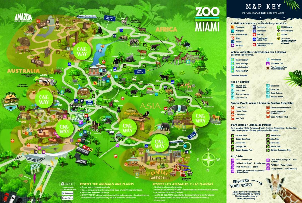 マイアミの動物園の地図